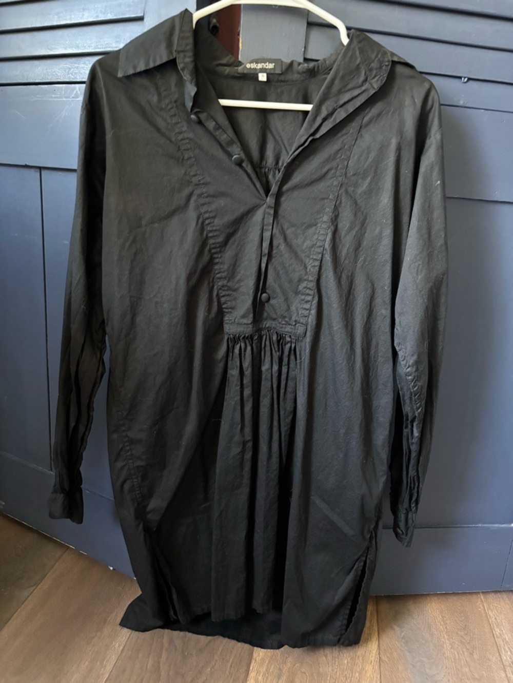 eskandar Black Button-Placket Tunic